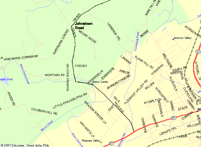 Map of Brass Castle Road